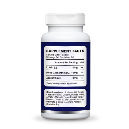 Herbal Bee Eye Supplement - Lutein 10mg, Meso-Zeaxanthin 10mg, Zeaxanthin 2mg | 90 Softgels