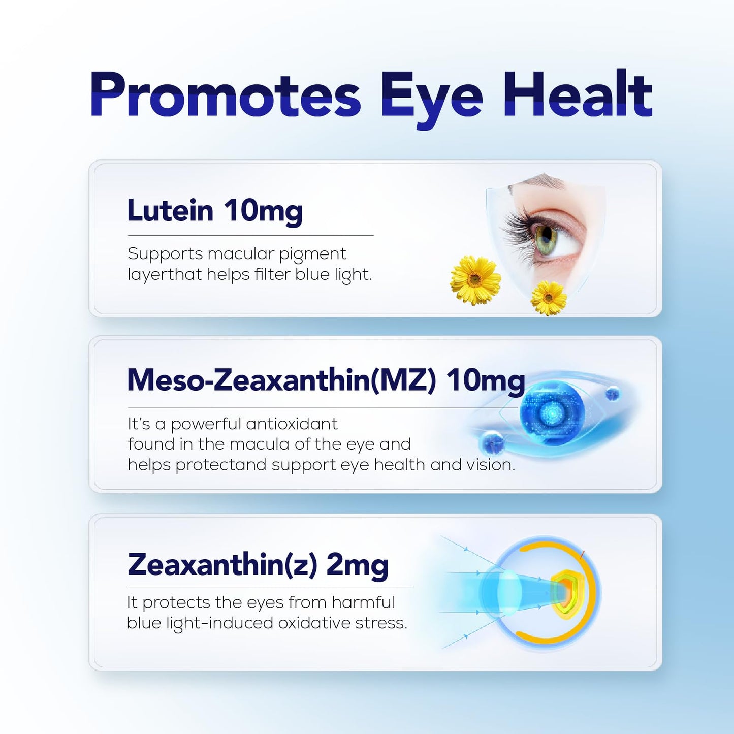 Herbal Bee Eye Supplement - Lutein 10mg, Meso-Zeaxanthin 10mg, Zeaxanthin 2mg | 90 Softgels