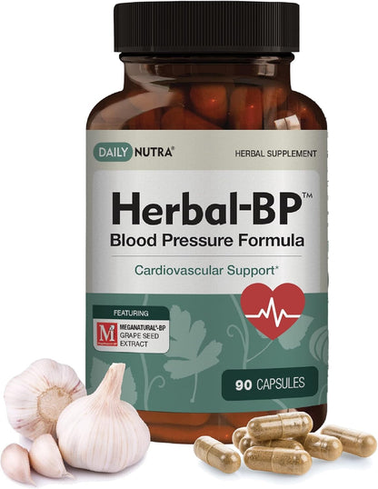 Herbal-BP Natural Blood Pressure Supplement – 3-Pack (Grape Seed, Garlic, Hawthorn)