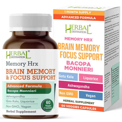 Herbal Destination Memory Hrx – Brain Support, Focus & Memory (60 Veg Caps)