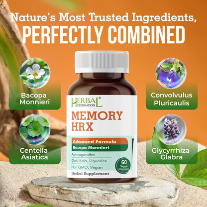 Herbal Destination Memory Hrx – Brain Support, Focus & Memory (60 Veg Caps)