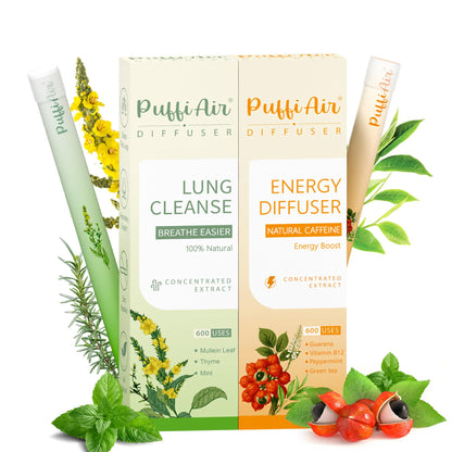 Herbal Diffuser Bundles (2 Sticks Orange & Green) | PUFFIAIR 4-in-1 Wellness