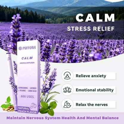 Herbal Diffuser Pen - Plant-Based Calm with Ashwagandha, Lavender, L-Theanine & B Vitamins | 600 Uses