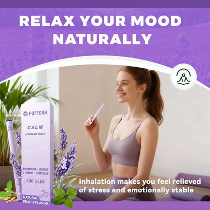 Herbal Diffuser Pen - Plant-Based Calm with Ashwagandha, Lavender, L-Theanine & B Vitamins | 600 Uses