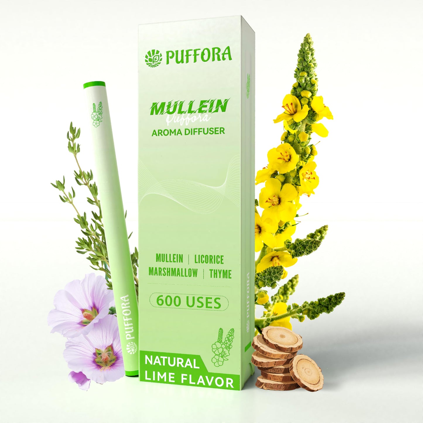 Herbal Diffuser Pen for Respiratory Wellness - Plant-Based Mullein & Mint