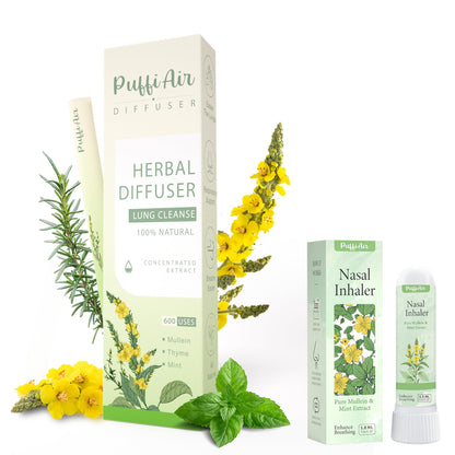 Herbal Diffuser Pen with Mullein, Thyme & Mint Extracts – 600 Uses | Clear Breathing & Refreshment