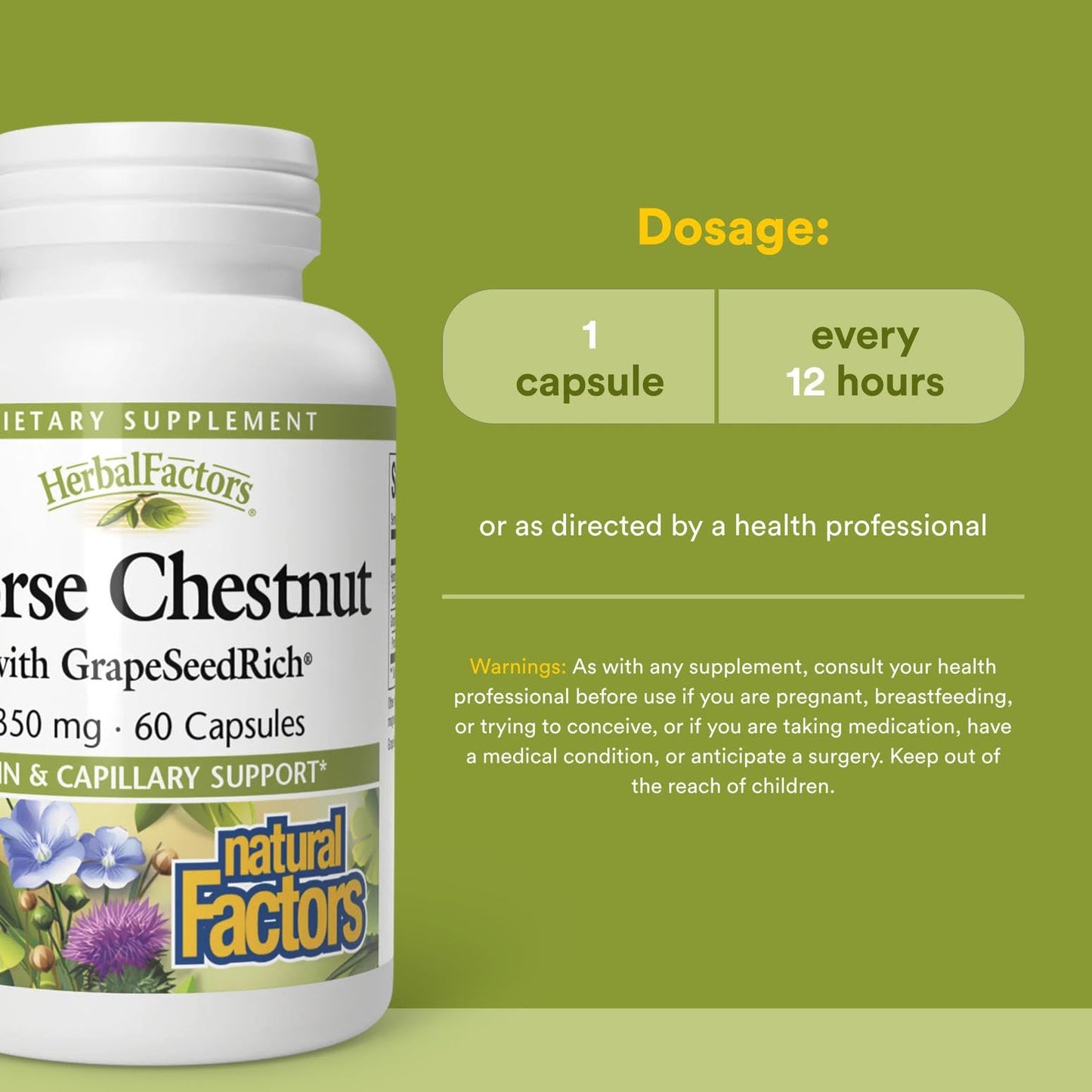 HerbalFactors by Natural Factors - Horse Chestnut & GrapeSeedRich, 60 caps