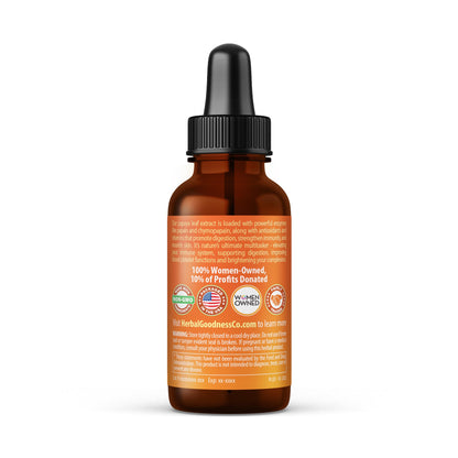 Herbal Goodness Papaya Leaf Extract 1oz – 15X Concentrated Organic Papaya Liquid