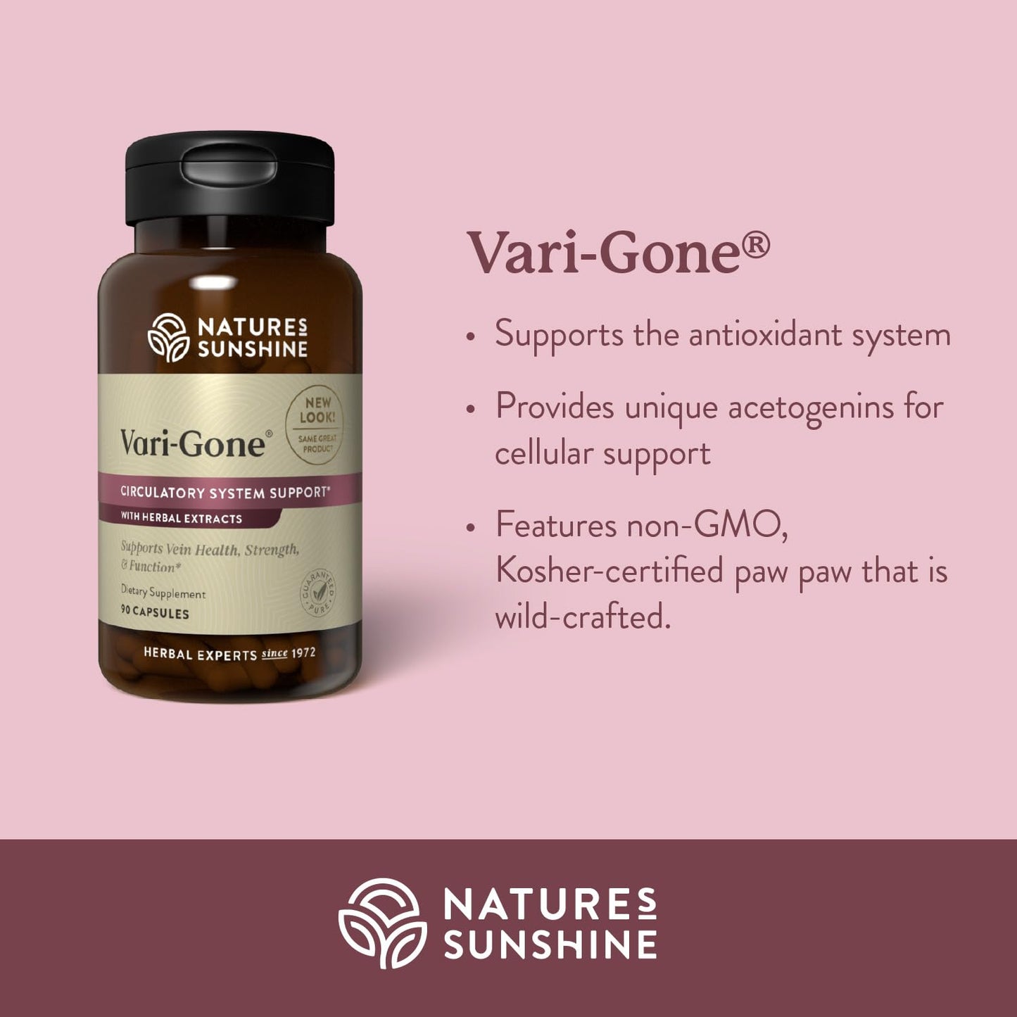 Nature's Sunshine Vari-Gone - 90 Capsules for Veins & Circulation