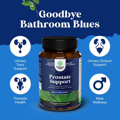 Herbal Prostate Supplement for Men - Pygeum & Saw Palmetto with Beta Sitosterol (90 Capsules) Urinary Tract Support