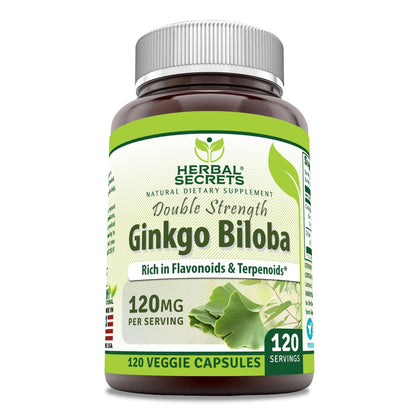 Herbal Secrets Ginkgo Biloba Double Strength 120 Mg Capsules