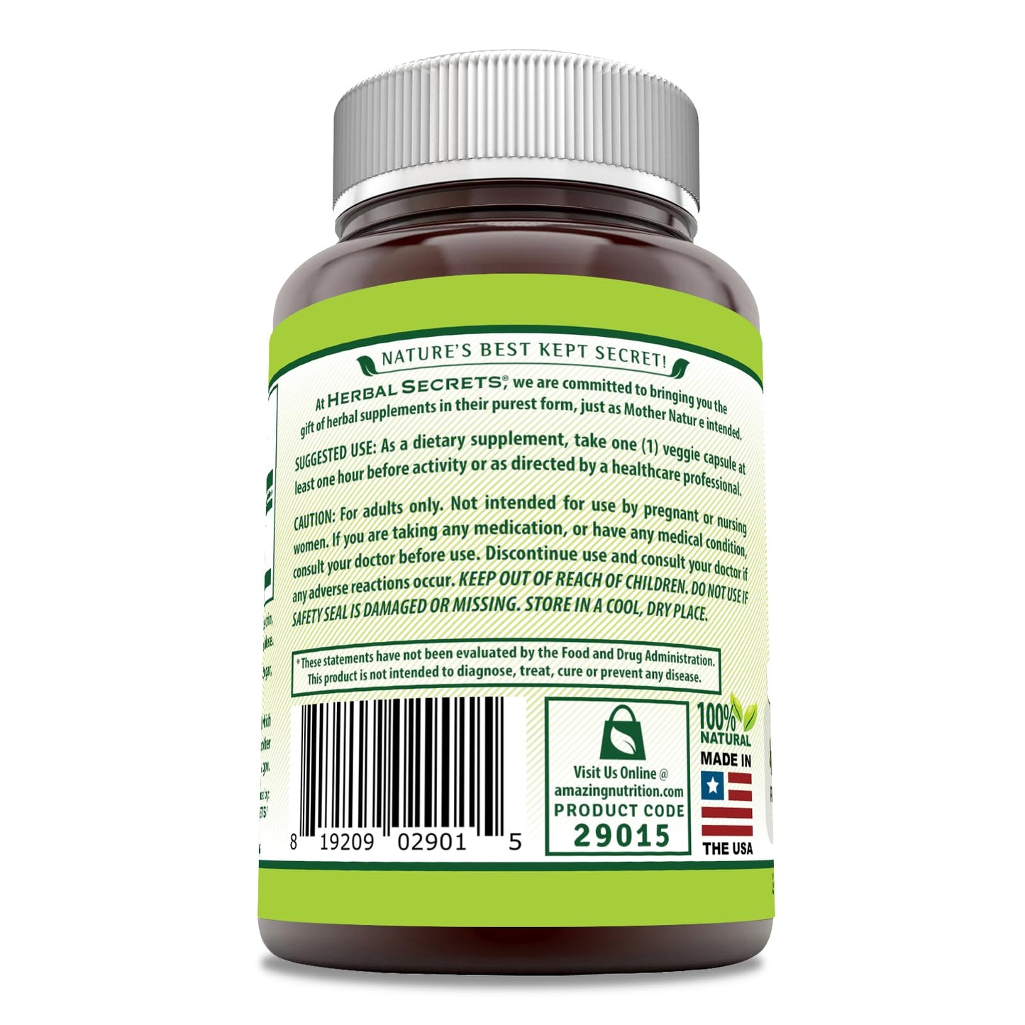 Herbal Secrets Yohimbe Extract 450 mg | Veggie Capsules | Non-GMO & Gluten Free | Made in USA