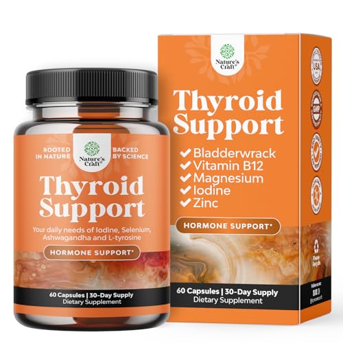 Herbal Thyroid Support Complex - Kelp Iodine, L-Tyrosine & Ashwagandha (60 Capsules)