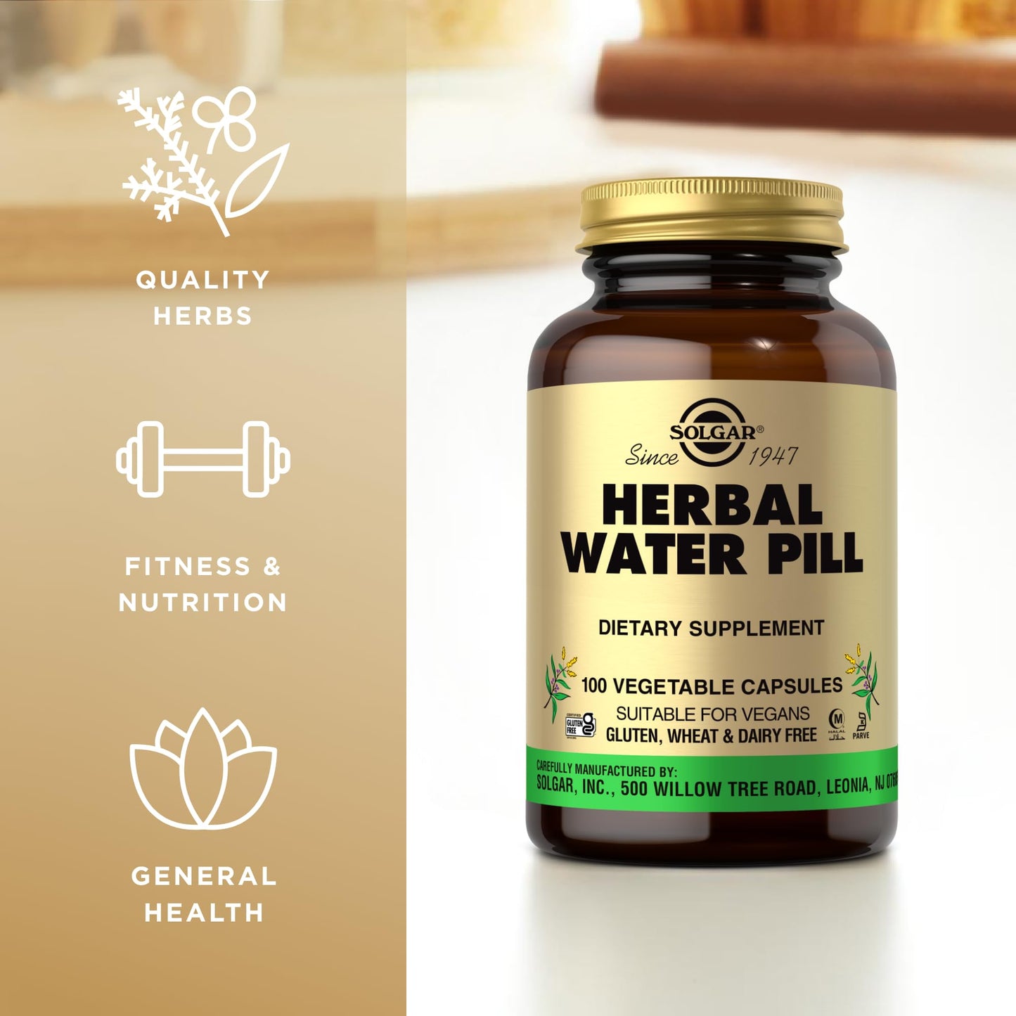 Herbal Water Pill Solgar 100 VCaps - Herbal Supplement
