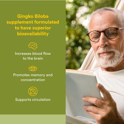 HerbalFactors Ginkgo Biloba Phytosome – Circulation & Brain Health, 60 Caps
