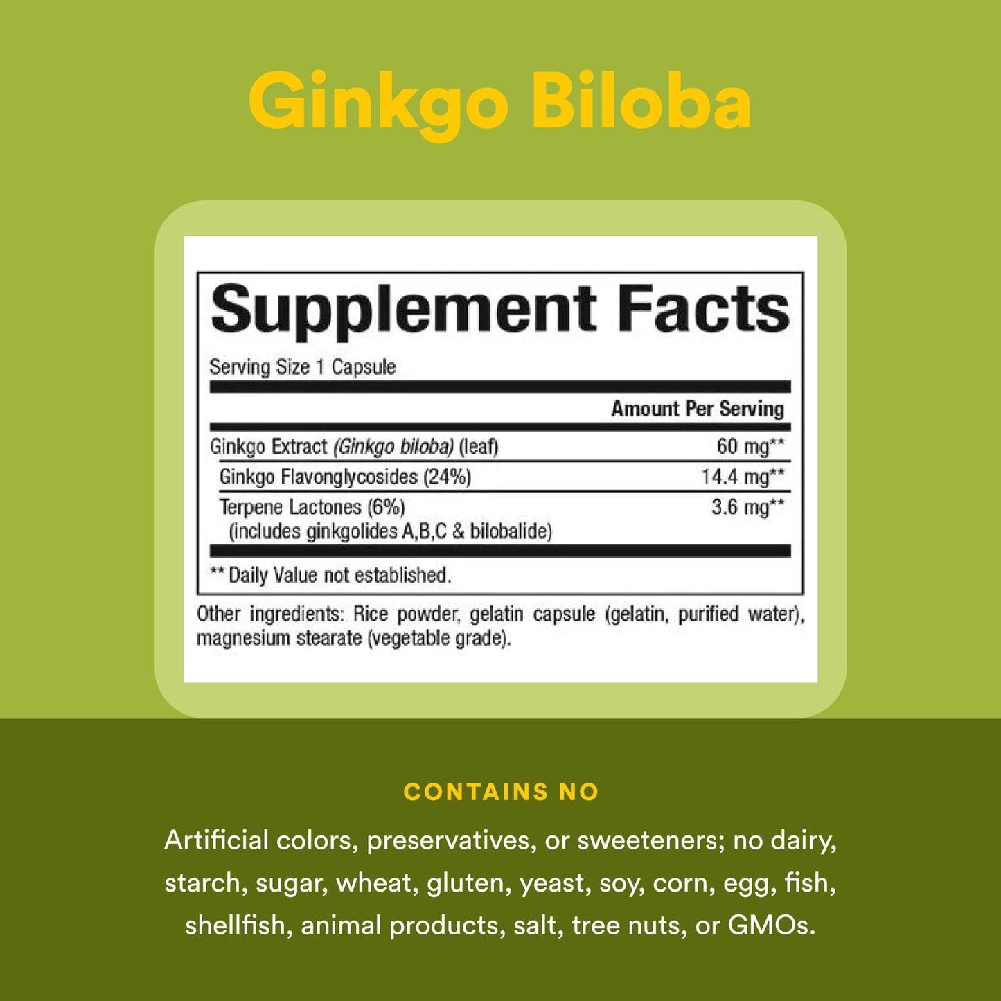 HerbalFactors by Natural Factors: Ginkgo Biloba for Memory & Brain Support – 60 Capsules