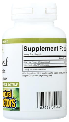 HerbalFactors Olive Leaf 500 mg | Natural Factors – Natural Wellness Formula, 60 Capsules