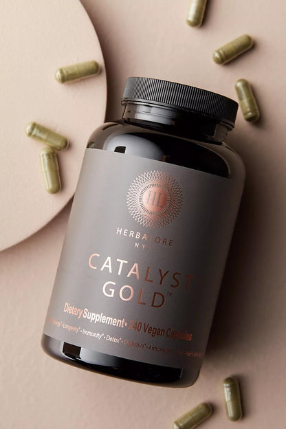 Herbalore Catalyst Gold – Natural Superfood for Immunity, Digestion, Hair & Skin (240 Capsules)