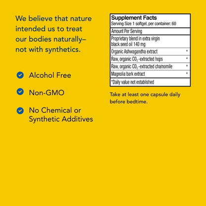 NORTH AMERICAN HERB & SPICE Herbal-zzZs - 60 Softgels - Melatonin Free, Non-Habit Forming | Ashwagandha & Chamomile | Non-GMO