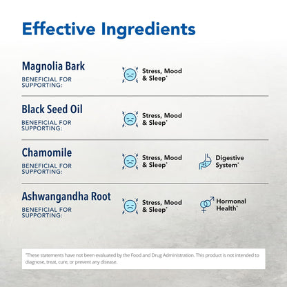 NORTH AMERICAN HERB & SPICE Herbal-zzZs - 60 Softgels - Melatonin Free, Non-Habit Forming | Ashwagandha & Chamomile | Non-GMO