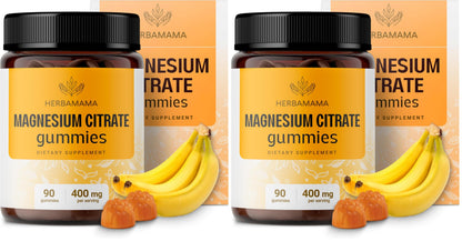 HERBAMAMA Calm Magnesium Gummies - 400mg Magnesium Citrate, Vegan & Non-GMO