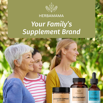 HERBAMAMA Motherwort Capsules 1200mg – Calm & Mood Support for Women | Vegan, Non-GMO