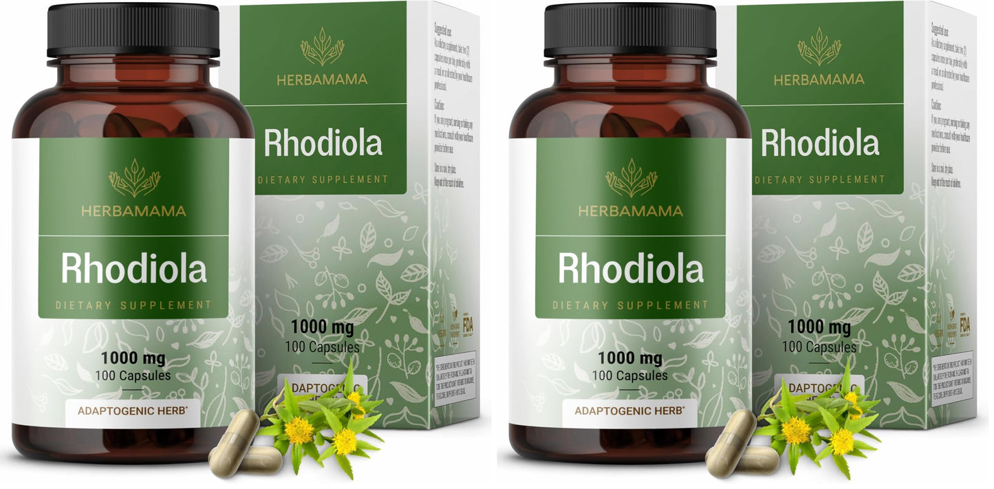 HERBAMAMA Rhodiola Rosea 1000mg – Relaxation, Focus & Brain Support