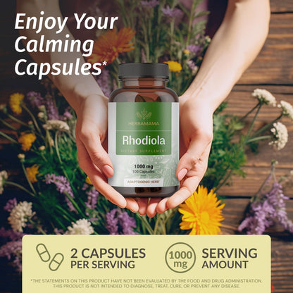 HERBAMAMA Rhodiola Rosea 1000mg – Relaxation, Focus & Brain Support