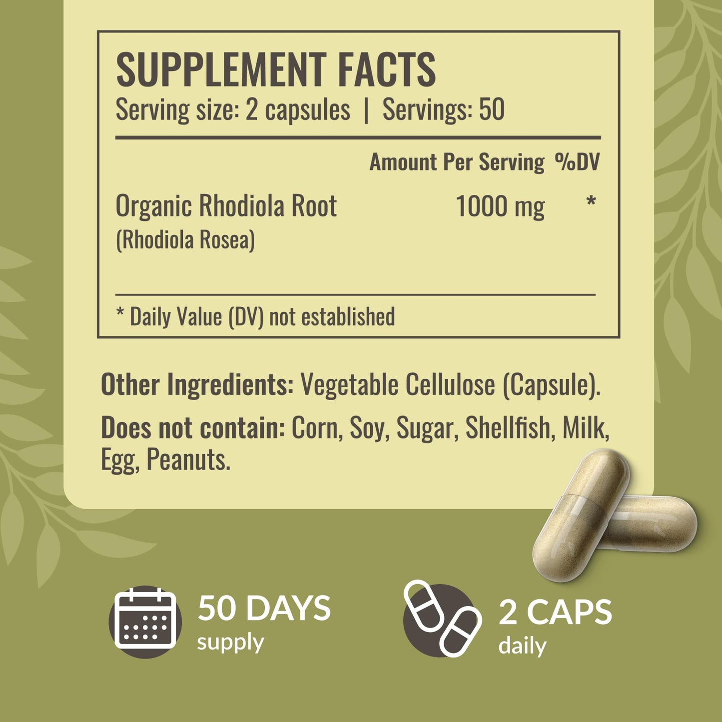 HERBAMAMA Rhodiola Rosea 1000mg – Relaxation, Focus & Brain Support