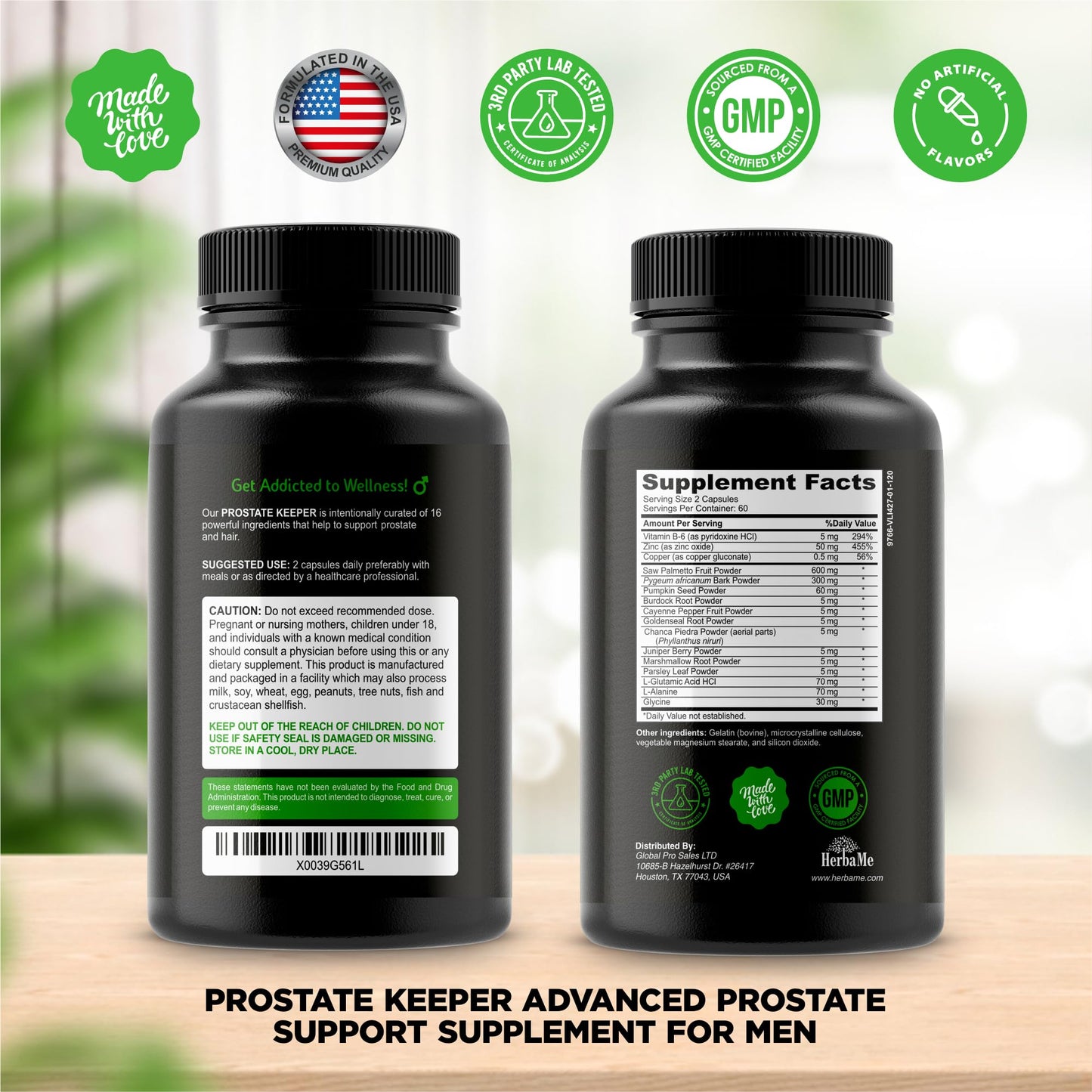 HerbaMe Prostate Support with Saw Palmetto & Zinc – 120 Caps
