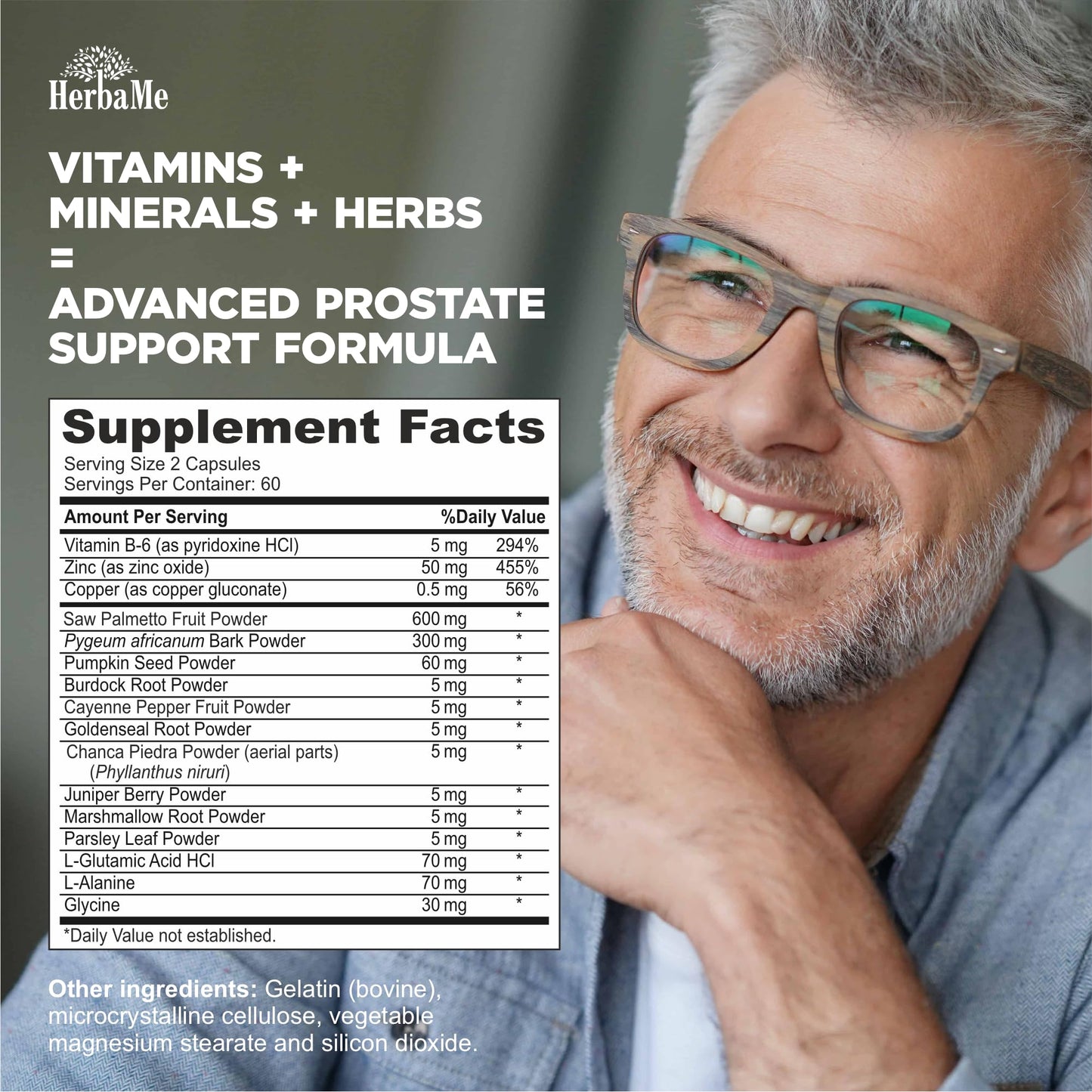 HerbaMe Prostate Support with Saw Palmetto & Zinc – 120 Caps