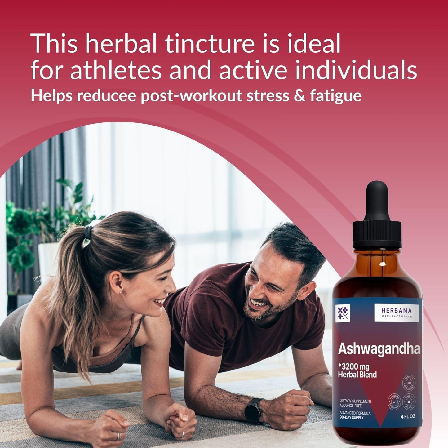 HERBANA Ashwagandha Liquid Drops – High Potency For Muscle Recovery