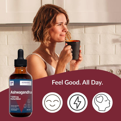 HERBANA Ashwagandha Liquid Drops – High Potency For Muscle Recovery
