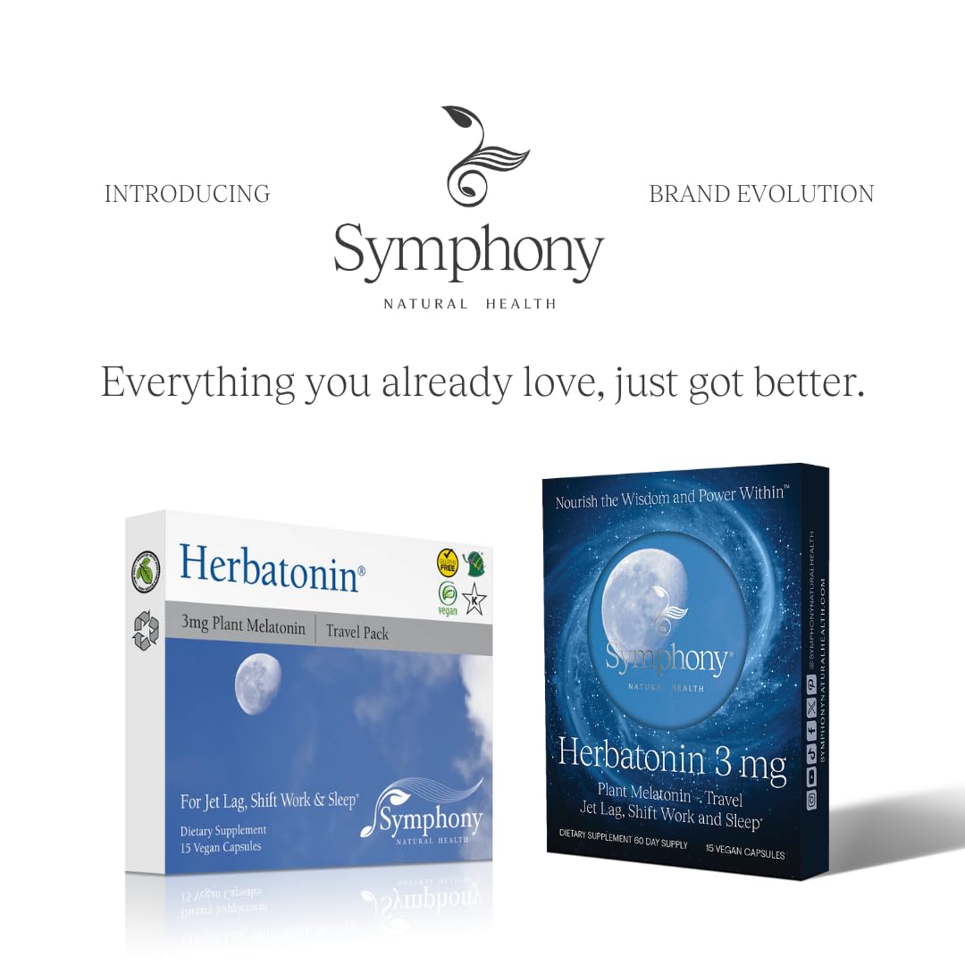 Herbatonin 3mg - Plant-Based Melatonin Sleep Aid for Jet Lag & Circadian Rhythm (120 Day Supply)