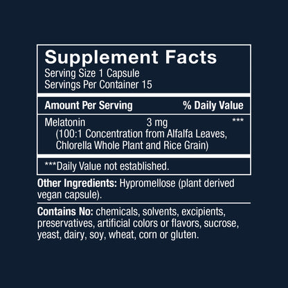 Herbatonin 3mg - Plant-Based Melatonin Sleep Aid for Jet Lag & Circadian Rhythm (120 Day Supply)