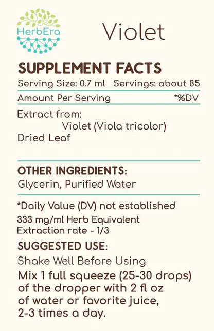 Violet B60 Alcohol-Free Herbal Extract Tincture - 2 fl oz | Herbera