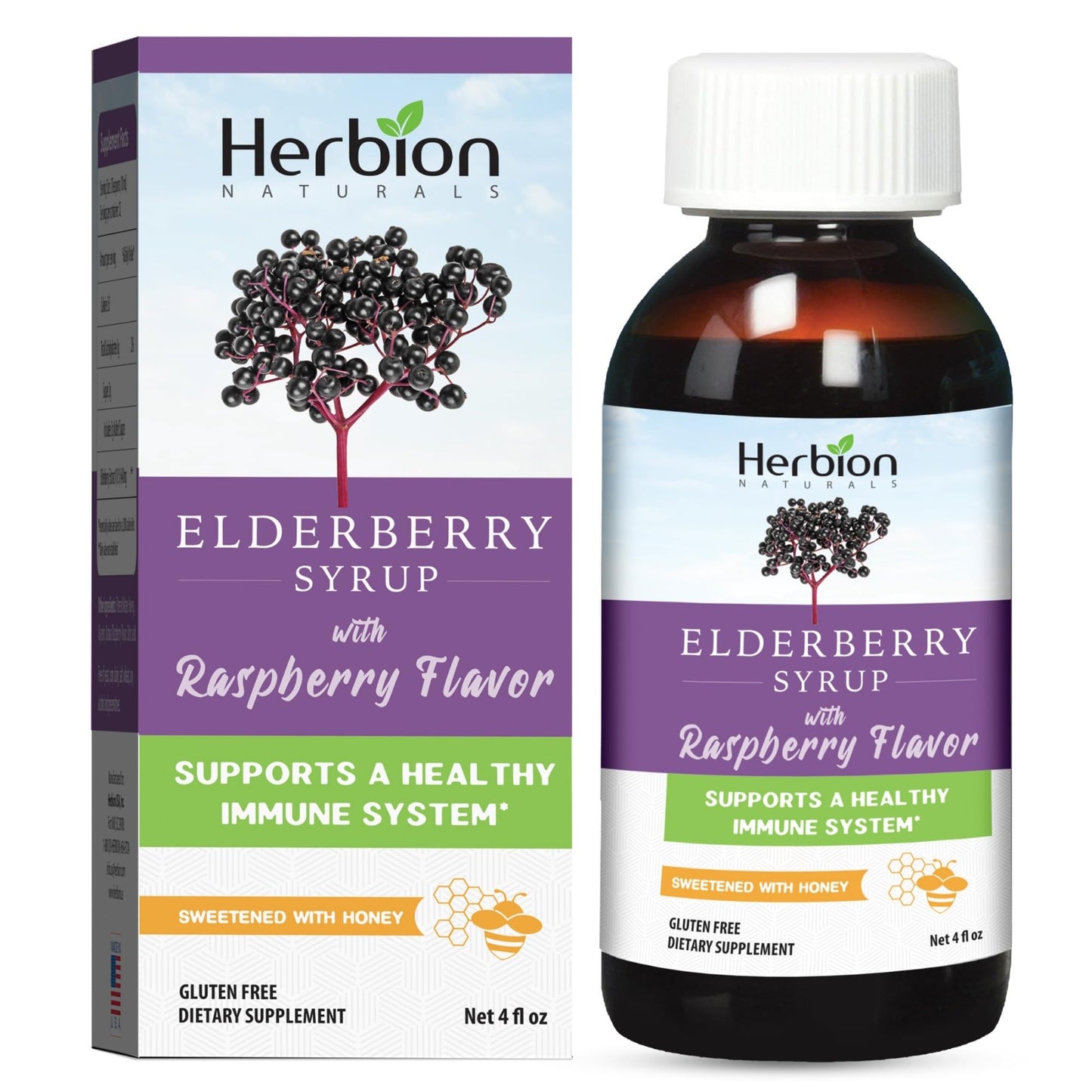 Herbion Naturals Elderberry Syrup – Immune Support for Adults & Kids 1+