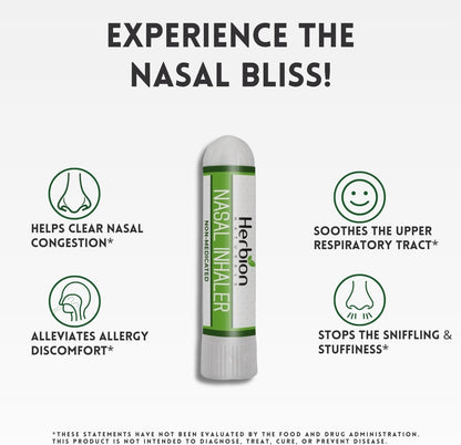 HERBION Naturals Nasal Inhaler - Non-Medicated Congestion Relief (0.05 fl oz)