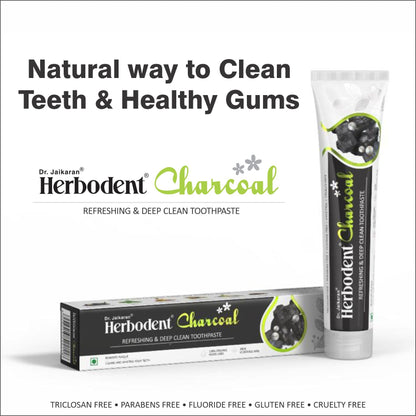 Herbodent Charcoal Toothpaste – 6.53 Oz Pack of 2 | Whitens Teeth & Fresh Breath | No Bleach, No Fluoride