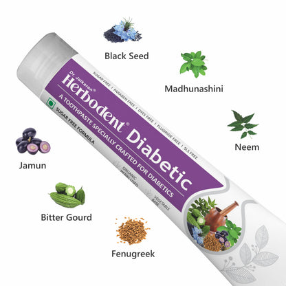 Herbodent Diabetic Toothpaste – 3.53 oz Pack of 2 | SLS & Sugar-Free | 7 Organic Herbs