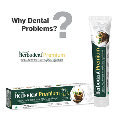 Herbodent ae Premium Toothpaste - 5.82 Oz | 21 Herbs for Strong Teeth & Healthy Gums - Neem, Clove, Cinnamon, Cardamom | Natural Mouthwash | No Paraben, No Fluoride, No Saccharin, No Triclosan