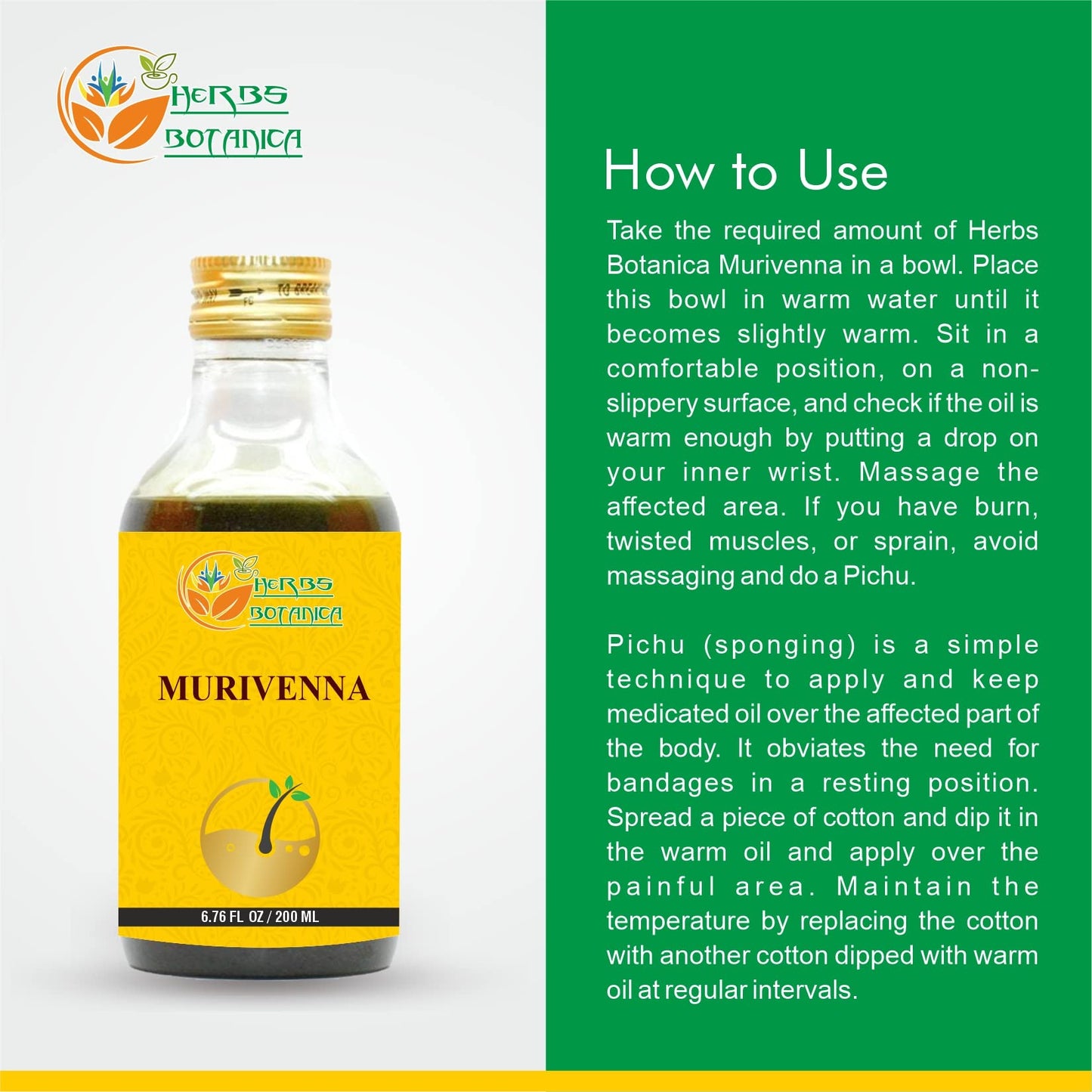 Herbs Botanica Murivenna Oil Tailam – Ayurvedic Joint & Muscle Care 200ml