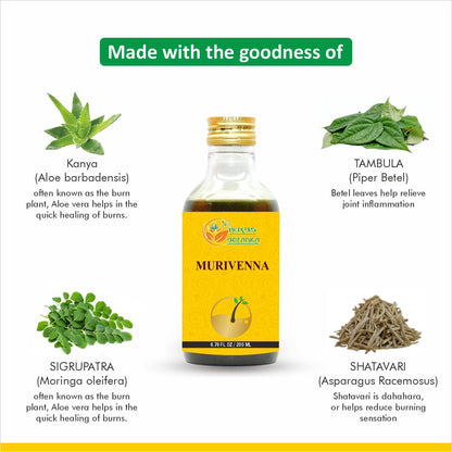 Herbs Botanica Murivenna Oil Tailam – Ayurvedic Joint & Muscle Care 200ml