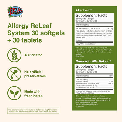 Herbs, Etc. Allergy ReLeaf System – Seasonal Allergy Support (30 Servings)