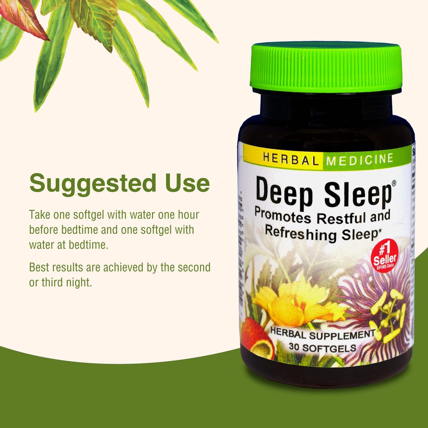 Herbs Etc. Deep Sleep Softgels - Herbal Sleep Support | 30 Softgels