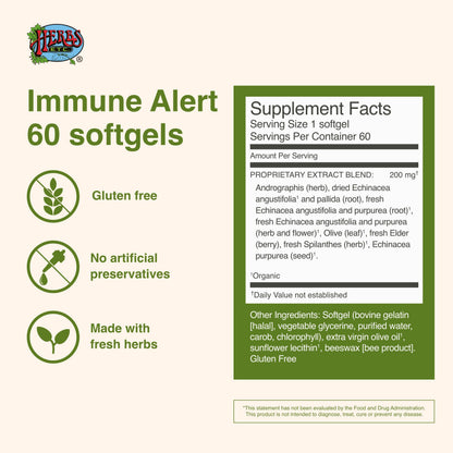 Herbs Etc. Immune Alert 60 ct Softgels | Immune Support