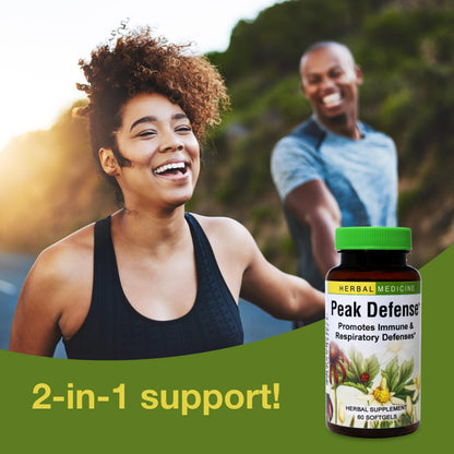 Herbs Etc. Peak Defense – Immune Support & Respiratory Health | Gluten-Free, 60 Softgels