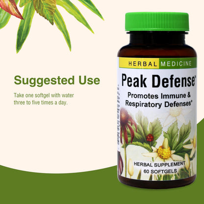 Herbs Etc. Peak Defense – Immune Support & Respiratory Health | Gluten-Free, 60 Softgels