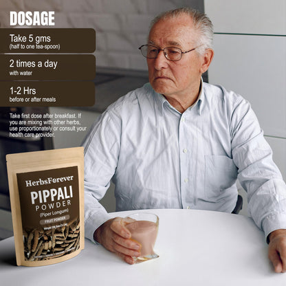 HerbsForever Pippali Powder – Premium Piper Longum, 230g | Non-GMO, Vegan, Gluten-Free