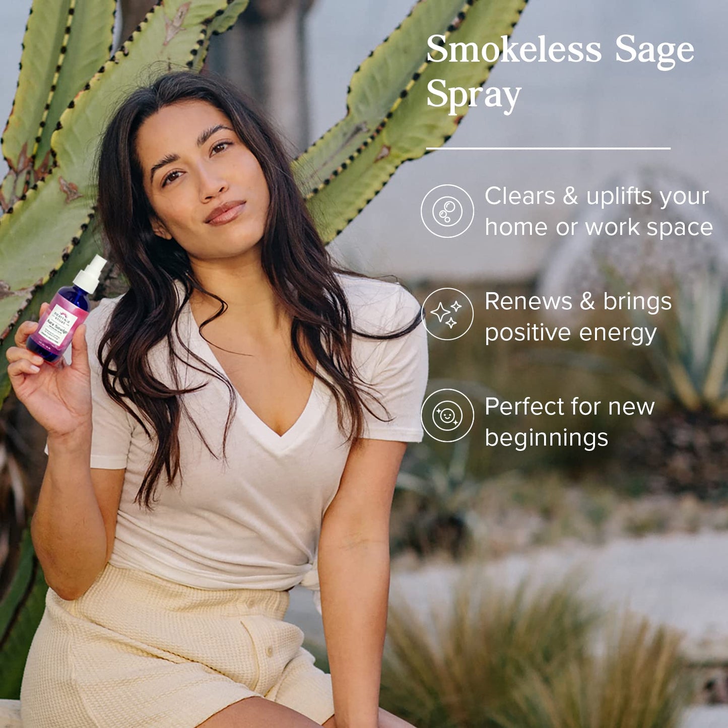 Heritage Store Aura Sage Spray – Smokeless Sage with Juniper & Vor-Mag Water, 4oz